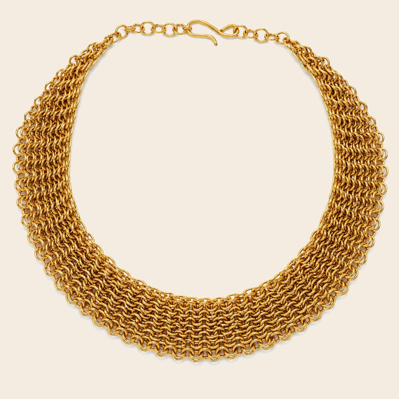 Golden Mesh Collar Necklace